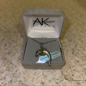 AK Jack Designs Glacier Pearle Dolphin Necklace